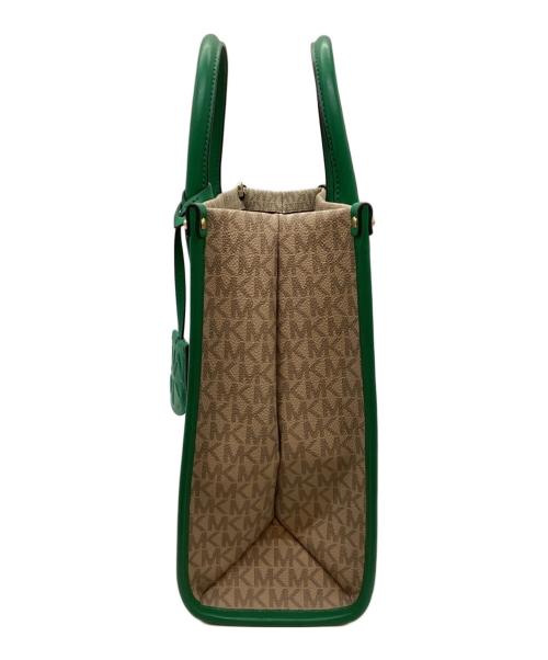 MICHAEL KORS（マイケル・コース）MICHAEL KORS (マイケル・コース) 2WAYショルダーバッグ ベージュ×グリーンの古着・服飾アイテム