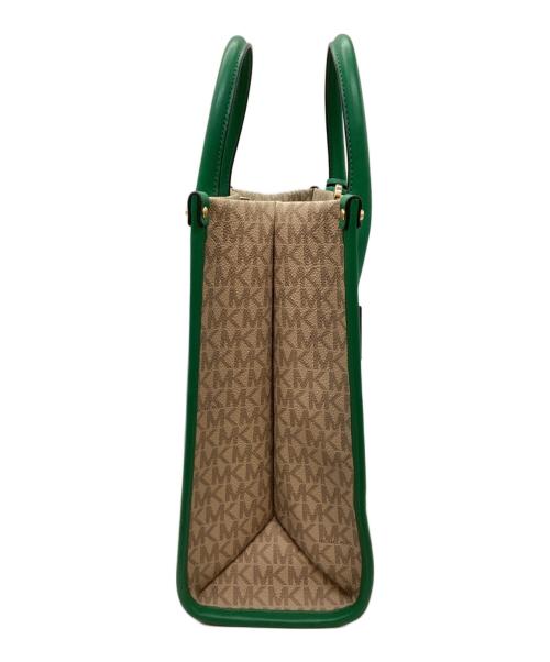 MICHAEL KORS（マイケル・コース）MICHAEL KORS (マイケル・コース) 2WAYショルダーバッグ ベージュ×グリーンの古着・服飾アイテム