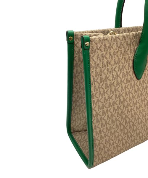 MICHAEL KORS（マイケル・コース）MICHAEL KORS (マイケル・コース) 2WAYショルダーバッグ ベージュ×グリーンの古着・服飾アイテム