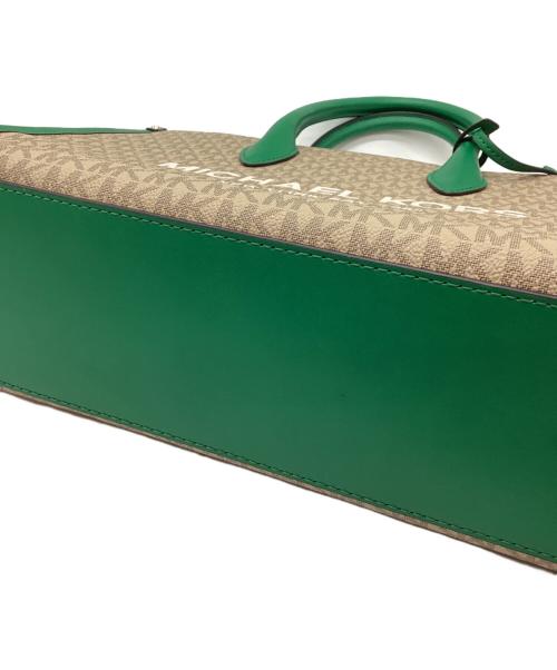 MICHAEL KORS（マイケル・コース）MICHAEL KORS (マイケル・コース) 2WAYショルダーバッグ ベージュ×グリーンの古着・服飾アイテム