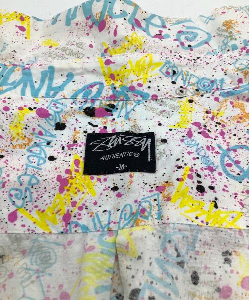 stussy（ステューシー）stussy (ステューシー) 半袖シャツ/ペイントモチーフ マルチカラー サイズ:Mの古着・服飾アイテム