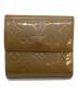 LOUIS VUITTON（ルイ ヴィトン）の古着「2つ折り財布/ヴェルニ・ポルト モネ・ビエ カルト クレディ」｜ゴールド