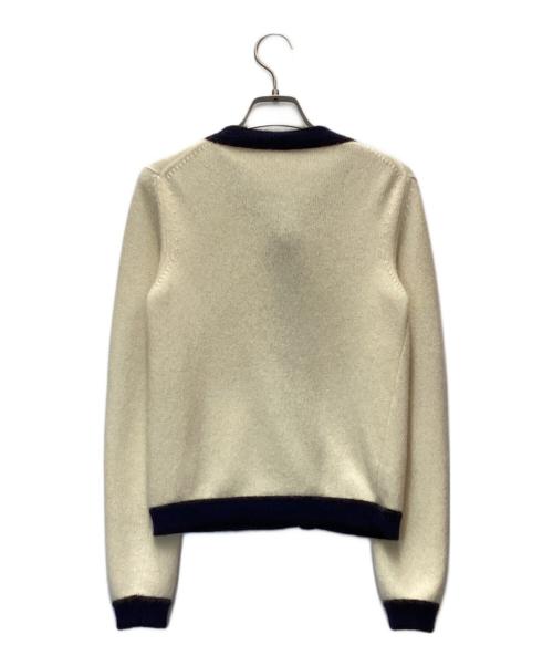 CHANEL（シャネル）CHANEL (シャネル) 厚手カーディガン ネイビー×ホワイト サイズ:38の古着・服飾アイテム
