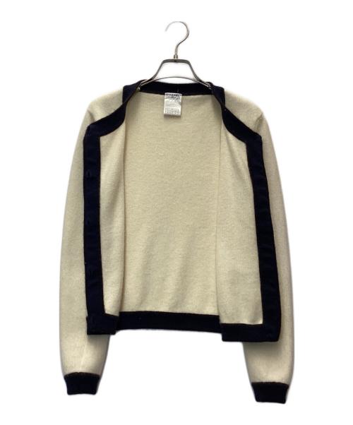 CHANEL（シャネル）CHANEL (シャネル) 厚手カーディガン ネイビー×ホワイト サイズ:38の古着・服飾アイテム