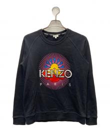 KENZO（ケンゾー）の古着「フロント刺繍ラグランクルーネックスウェット」｜ブラック