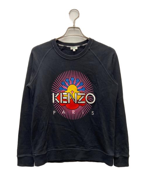 KENZO（ケンゾー）KENZO (ケンゾー) フロント刺繍ラグランクルーネックスウェット ブラック サイズ:Sの古着・服飾アイテム