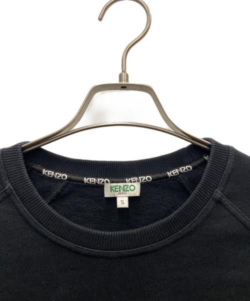 KENZO（ケンゾー）KENZO (ケンゾー) フロント刺繍ラグランクルーネックスウェット ブラック サイズ:Sの古着・服飾アイテム