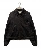 BLATTINOブラッティーノ）の古着「デニムジャケット/ペイントジップジャケット」｜ブラック
