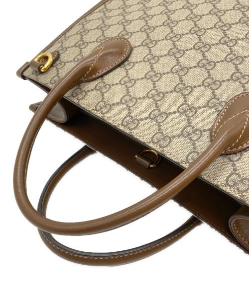 GUCCI（グッチ）GUCCI (グッチ) 2WAYバッグ/GGスプリーム/インターロッキングG ベージュ×ブラウンの古着・服飾アイテム