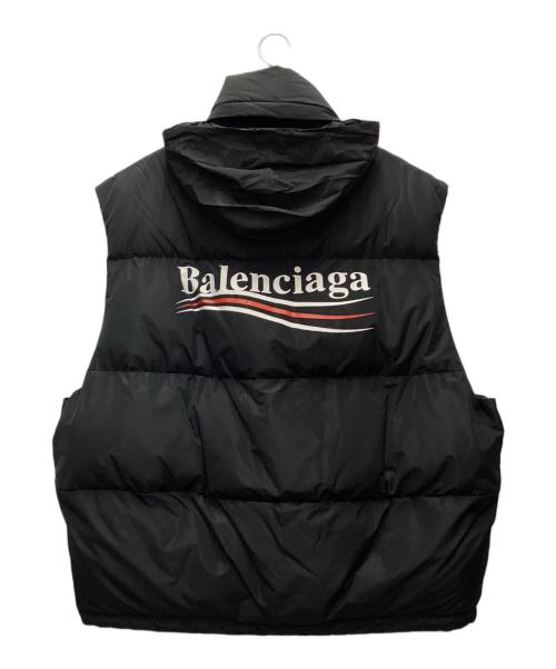 BALENCIAGA（バレンシアガ）BALENCIAGA (バレンシアガ) 中綿ベスト/キャンペーンロゴ ブラック サイズ:46の古着・服飾アイテム