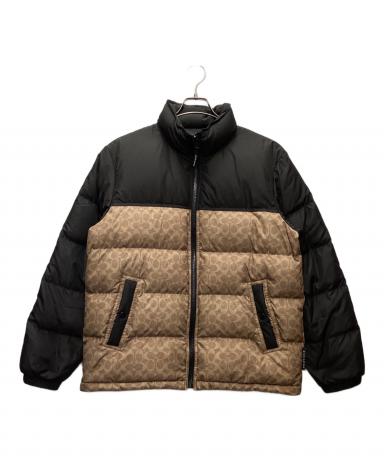 COACH ダウンコート　アイボリーM 中古・古着通販】COACH (コーチ) ダウンジャケット ベージュ×ブラック