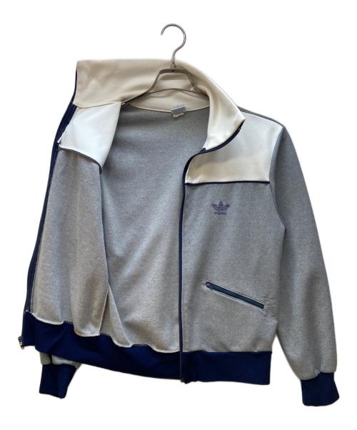 adidas（アディダス）adidas (アディダス) トラックジャケット/80s  グレー×ホワイト×ネイビー×パープル サイズ:Sの古着・服飾アイテム