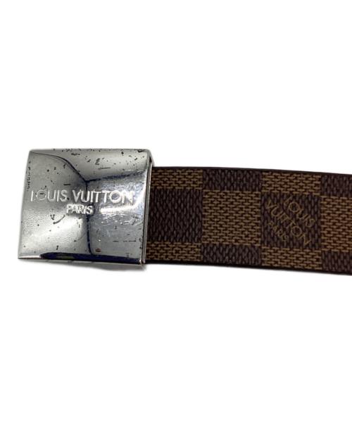 LOUIS VUITTON（ルイ ヴィトン）LOUIS VUITTON (ルイ ヴィトン) レザーベルト ブラウン×シルバーの古着・服飾アイテム