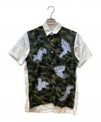 COMME des GARCONS SHIRTコムデギャルソンシャツ）の古着「半袖シャツ/カモフラージュ柄」｜グリーン×ホワイト