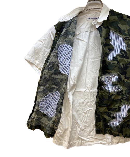 COMME des GARCONS SHIRT（コムデギャルソンシャツ）COMME des GARCONS SHIRT (コムデギャルソンシャツ) 半袖シャツ/カモフラージュ柄 グリーン×ホワイト サイズ:XSの古着・服飾アイテム