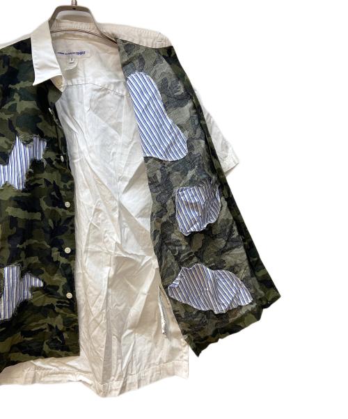 COMME des GARCONS SHIRT（コムデギャルソンシャツ）COMME des GARCONS SHIRT (コムデギャルソンシャツ) 半袖シャツ/カモフラージュ柄 グリーン×ホワイト サイズ:XSの古着・服飾アイテム