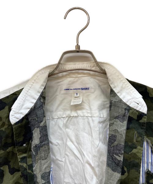 COMME des GARCONS SHIRT（コムデギャルソンシャツ）COMME des GARCONS SHIRT (コムデギャルソンシャツ) 半袖シャツ/カモフラージュ柄 グリーン×ホワイト サイズ:XSの古着・服飾アイテム