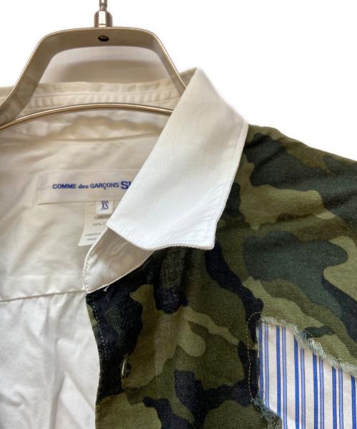 COMME des GARCONS SHIRT（コムデギャルソンシャツ）COMME des GARCONS SHIRT (コムデギャルソンシャツ) 半袖シャツ/カモフラージュ柄 グリーン×ホワイト サイズ:XSの古着・服飾アイテム