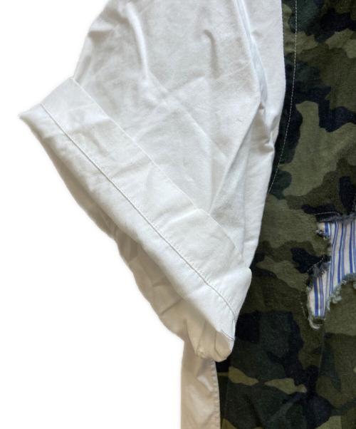COMME des GARCONS SHIRT（コムデギャルソンシャツ）COMME des GARCONS SHIRT (コムデギャルソンシャツ) 半袖シャツ/カモフラージュ柄 グリーン×ホワイト サイズ:XSの古着・服飾アイテム