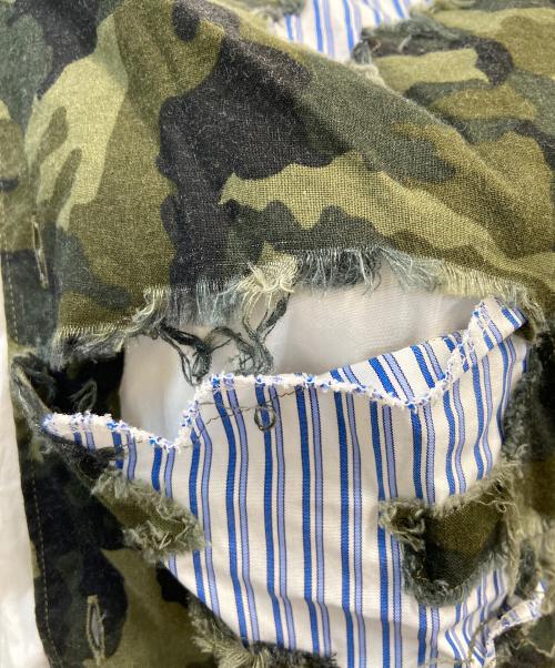 COMME des GARCONS SHIRT（コムデギャルソンシャツ）COMME des GARCONS SHIRT (コムデギャルソンシャツ) 半袖シャツ/カモフラージュ柄 グリーン×ホワイト サイズ:XSの古着・服飾アイテム