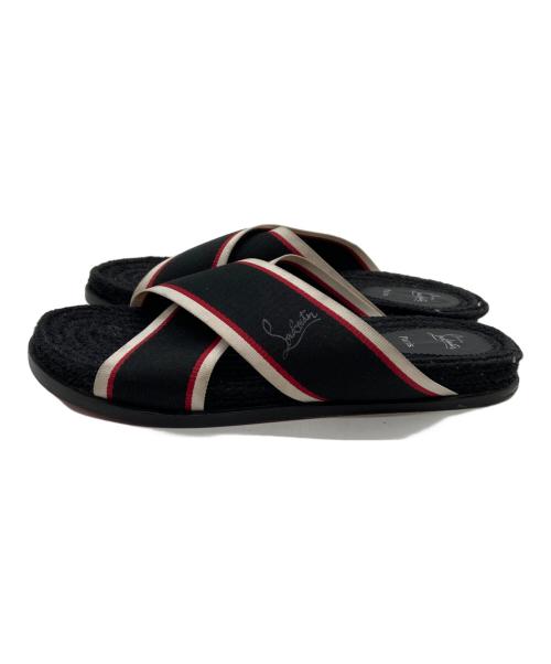 Christian Louboutin（クリスチャン・ルブタン）Christian Louboutin (クリスチャン・ルブタン) サンダル/ホットクロスフラット ブラック×レッド サイズ:25.5cmの古着・服飾アイテム