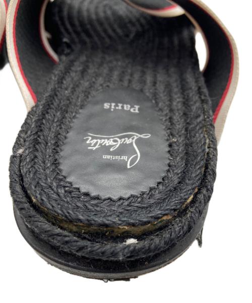 Christian Louboutin（クリスチャン・ルブタン）Christian Louboutin (クリスチャン・ルブタン) サンダル/ホットクロスフラット ブラック×レッド サイズ:25.5cmの古着・服飾アイテム