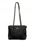 PRADAプラダ）の古着「チェーンショルダーバッグ」｜ブラック