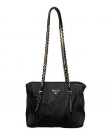 PRADA（プラダ）の古着「チェーンショルダーバッグ」｜ブラック