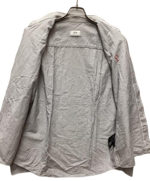 AMI Alexandre Mattiussi（アミアレクサンドルマテュッシ）AMI Alexandre Mattiussi (アミアレクサンドルマテュッシ) 長袖シャツ グレー×ホワイト サイズ:42の古着・服飾アイテム