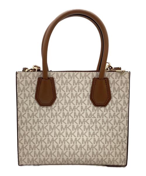 MICHAEL KORS（マイケル・コース）MICHAEL KORS (マイケル・コース) 2WAYバッグ アイボリー×ブラウンの古着・服飾アイテム