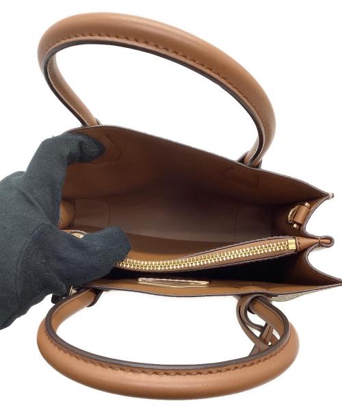 MICHAEL KORS（マイケル・コース）MICHAEL KORS (マイケル・コース) 2WAYバッグ アイボリー×ブラウンの古着・服飾アイテム