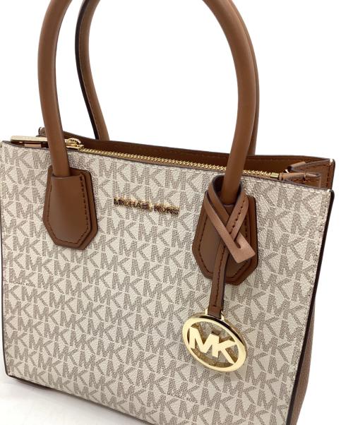 MICHAEL KORS（マイケル・コース）MICHAEL KORS (マイケル・コース) 2WAYバッグ アイボリー×ブラウンの古着・服飾アイテム