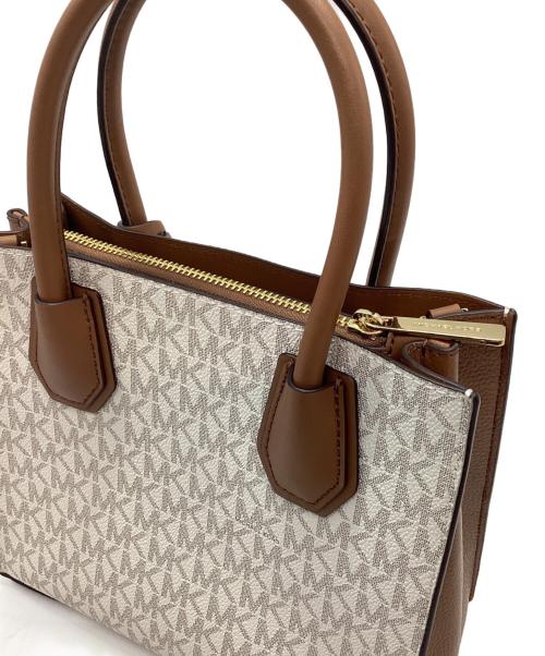 MICHAEL KORS（マイケル・コース）MICHAEL KORS (マイケル・コース) 2WAYバッグ アイボリー×ブラウンの古着・服飾アイテム
