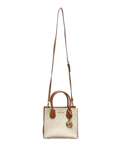 MICHAEL KORS（マイケル・コース）MICHAEL KORS (マイケル・コース) 2WAYバッグ アイボリー×ブラウンの古着・服飾アイテム