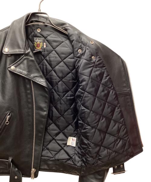 Schott（ショット）Schott (ショット) ダブルライダースジャケット/7007/カウハイド/エポレット無 ブラック サイズ:38の古着・服飾アイテム