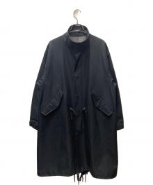 MACPHEE（マカフィー）の古着「スタンドカラーコート/ コットンダブルクロスモッズコート」｜ネイビー