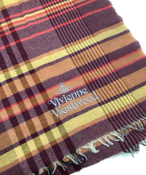 Vivienne Westwood（ヴィヴィアンウエストウッド）Vivienne Westwood (ヴィヴィアンウエストウッド) ストール ブラウン×ベージュの古着・服飾アイテム