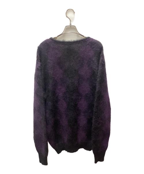 Needles（ニードルズ）Needles (ニードルズ) 厚手カーディガン パープル×ブラック サイズ:Mの古着・服飾アイテム