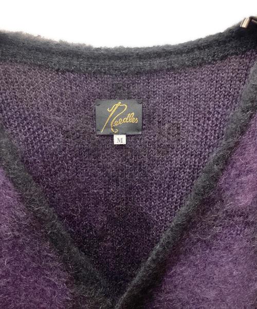 Needles（ニードルズ）Needles (ニードルズ) 厚手カーディガン パープル×ブラック サイズ:Mの古着・服飾アイテム