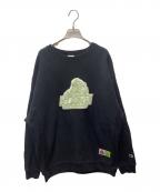 X-LARGE×Championエクストララージ×チャンピオン）の古着「クルーネックスウェット」｜ブラック