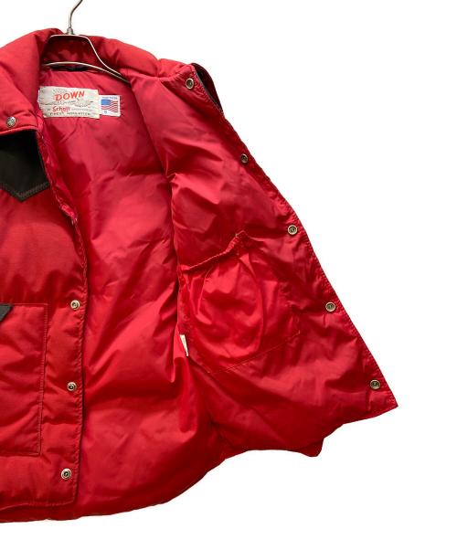 Schott（ショット）Schott (ショット) ダウンベスト/ウエスタンダウンベスト レッド×ブラック サイズ:sの古着・服飾アイテム