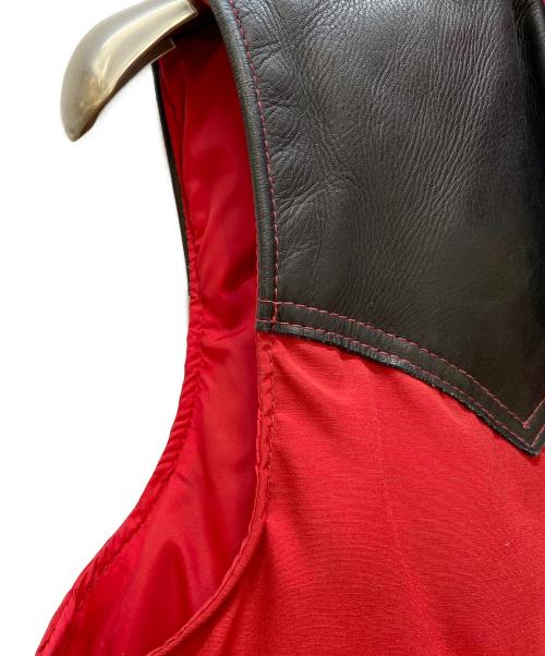 Schott（ショット）Schott (ショット) ダウンベスト/ウエスタンダウンベスト レッド×ブラック サイズ:sの古着・服飾アイテム