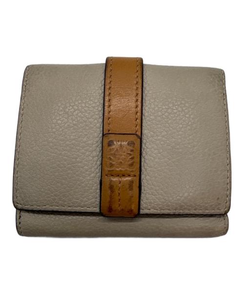 LOEWE（ロエベ）LOEWE (ロエベ) 3つ折り財布 グレー×ブラウンの古着・服飾アイテム
