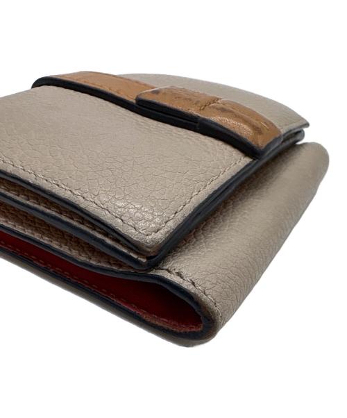 LOEWE（ロエベ）LOEWE (ロエベ) 3つ折り財布 グレー×ブラウンの古着・服飾アイテム