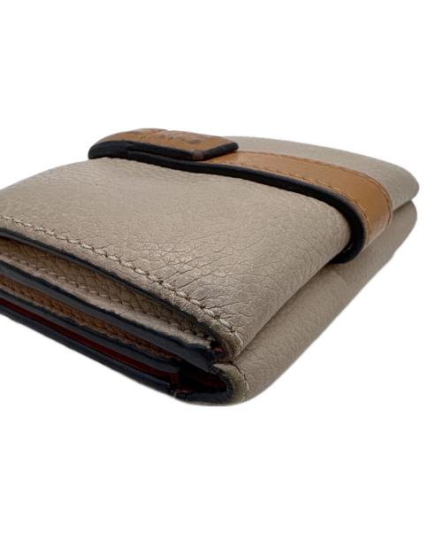 LOEWE（ロエベ）LOEWE (ロエベ) 3つ折り財布 グレー×ブラウンの古着・服飾アイテム