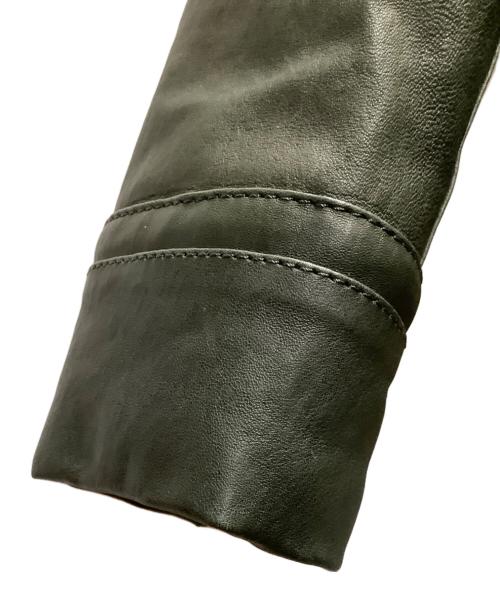 AKM（エーケーエム）AKM (エーケーエム) ラムレザージャケット オリーブ サイズ:Mの古着・服飾アイテム