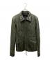 AKM（エーケーエム）の古着「ラムレザージャケット」｜オリーブ
