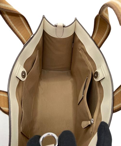 COACH（コーチ）COACH (コーチ) ハンドバッグ アイボリー×ブラウンの古着・服飾アイテム