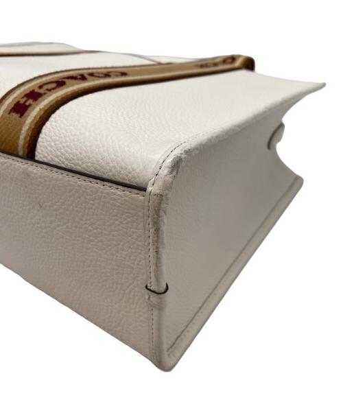 COACH（コーチ）COACH (コーチ) ハンドバッグ アイボリー×ブラウンの古着・服飾アイテム