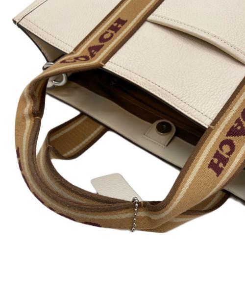 COACH（コーチ）COACH (コーチ) ハンドバッグ アイボリー×ブラウンの古着・服飾アイテム